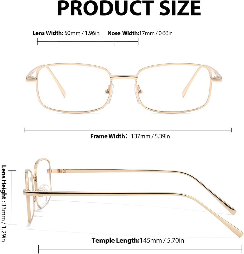 HASFOX Store ® Metal Rectangle Eyewear Frames Clear Lens Fake Glasses Non Prescription, Y2K Style & Office-Siren Aesthetic E8733 - Image 5